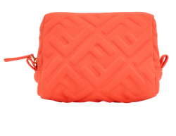 Fendi FF Cosmetic Pouch, Fabric, Orange, 8N0172, 3*